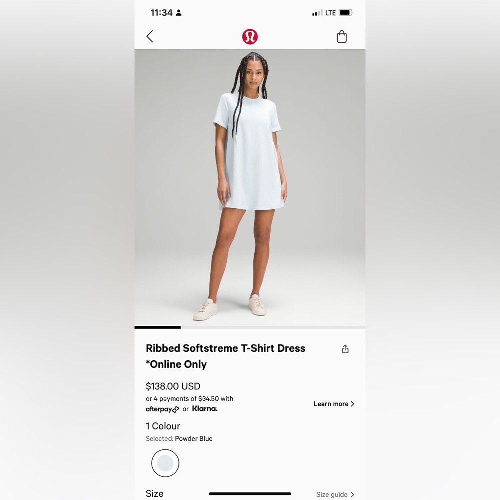 Lululemon softstream dress in size 6